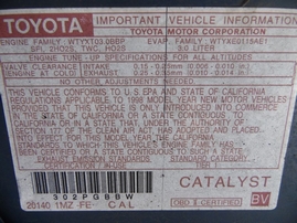 1998 TOYOTA SIENNA XLE SKY BLUE 3.0L AT Z17667